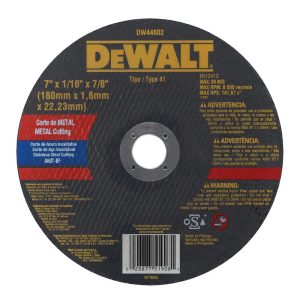 Disco Corte 7 x 1.6mm Dewalt Dw44602  Metal Acero Inoxidable